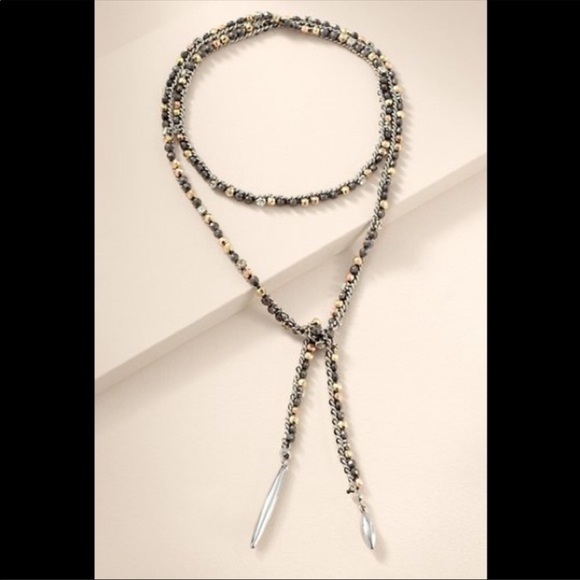 Zoe lariat mixed metal Versatile necklace - Picture 4 of 16